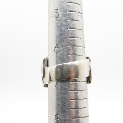 925 Sterling Silver Vintage Modernist Statement Ring Size 7