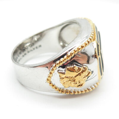 900 Morgan Silver Inglot 2-Tone King of US Silver Eagle Ring Size 14.5