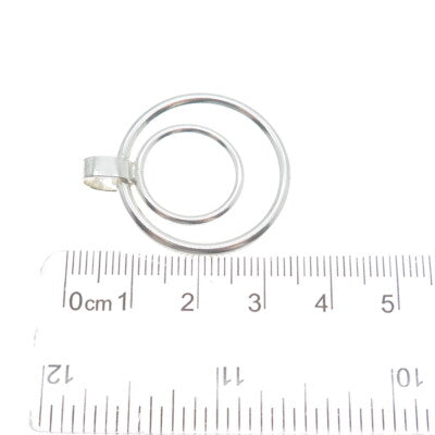 925 Sterling Silver Vintage Double Circle of Life Pendant