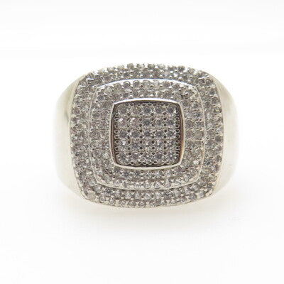 925 Sterling Silver Pave C Z Ring Size 11.5