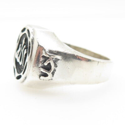 925 Sterling Silver Vintage Muslims Allah Religious Ring Size 11.25