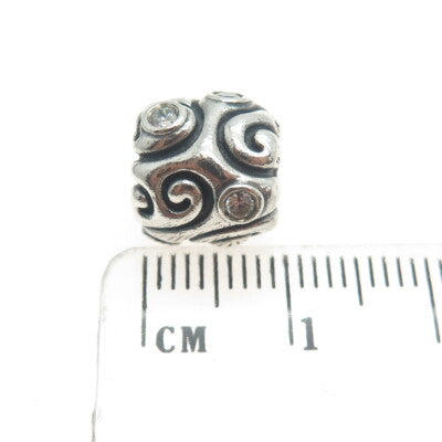 PANDORA 925 Sterling Silver Vintage Round-Cut C Z Daydream Bead Charm
