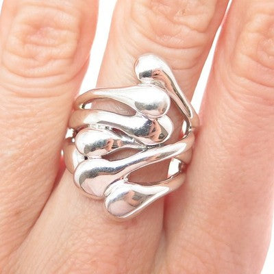 HAGIT GORALI 925 Sterling Silver Vintage Israel Modernist Ring Size 6.75