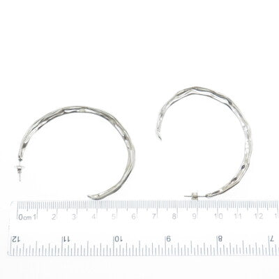 HAGIT GORALI 925 Sterling Silver Vintage Israel Modernist Hoop Earrings