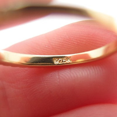 925 Sterling Silver Gold Plated Round-Cut C Z Cross Ring Size 5.75