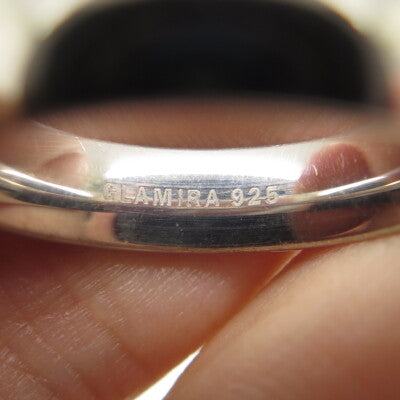 GLAMIRA 925 Sterling Silver Real Diamond Wedding Band Ring Size 7