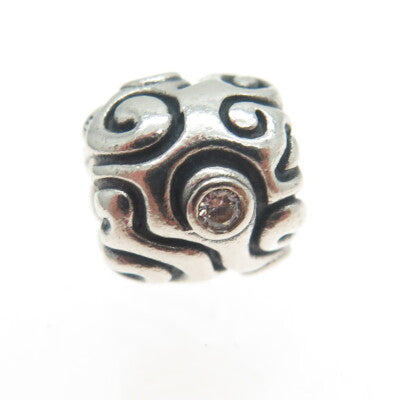 PANDORA 925 Sterling Silver Vintage Round-Cut C Z Daydream Bead Charm