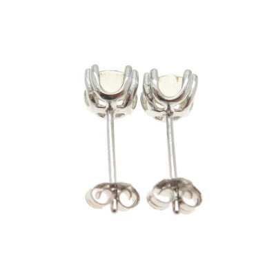 925 Sterling Silver Round-Cut Shaped Canary C Z Stud Earrings