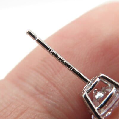 DBJ DEE BERKLEY 925 Sterling Silver Round-Cut Shaped C Z Stud Earrings