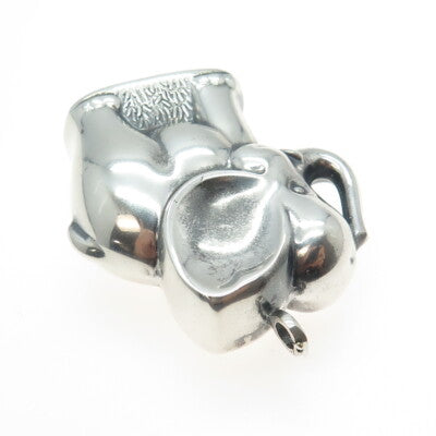 925 Sterling Silver Vintage Elephant Hollow Pendant