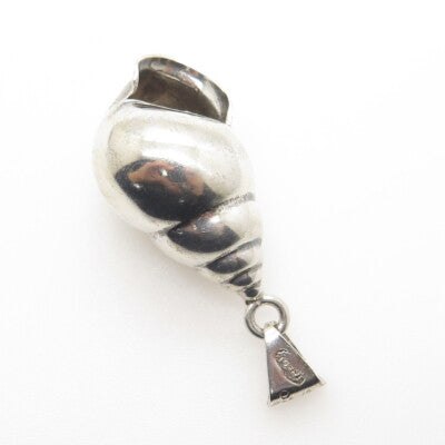 925 Sterling Silver Vintage Mexico Seashell 3D Pendant