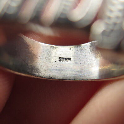 925 Sterling Silver Vintage "NAYA" Name Oxidized Ring Size 4