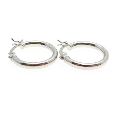 925 Sterling Silver Classic Hinged Hoop Earrings