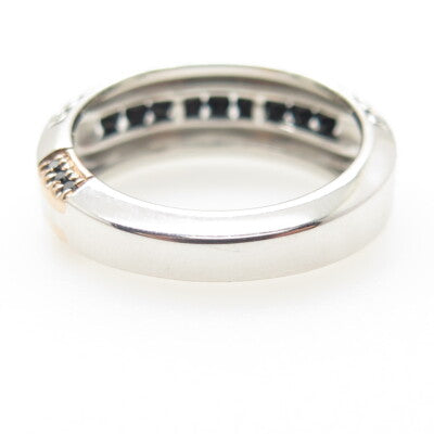P. NINA 925 Sterling Silver 2-Tone White & Black C Z Ring Size 10