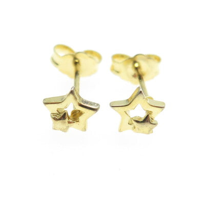 925 Sterling Silver Gold Plated Star Stud Earrings