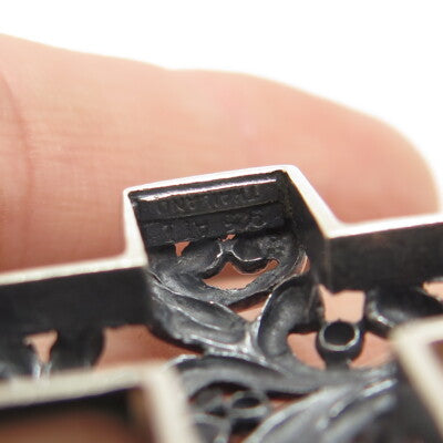 925 Sterling Silver Vintage Ornate Heart Cross Pendant
