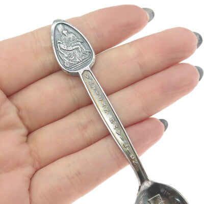 TH. MARTHINSEN 925 Sterling Silver Vintage Norway Vatican Pavilion Coffee Spoon