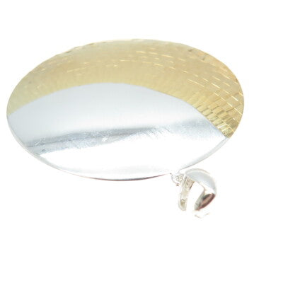 925 Sterling Silver 2-Tone Modernist Moon Round Pendant