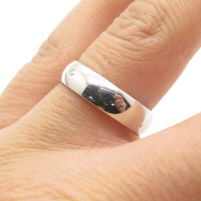 GLAMIRA 925 Sterling Silver Real Diamond Wedding Band Ring Size 7