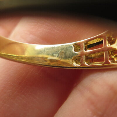 925 Sterling Silver Gold Plated Round-Cut Shaped C Z Ring Size 10.5