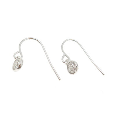 925 Sterling Silver Round-Cut C Z Dangling Earrings