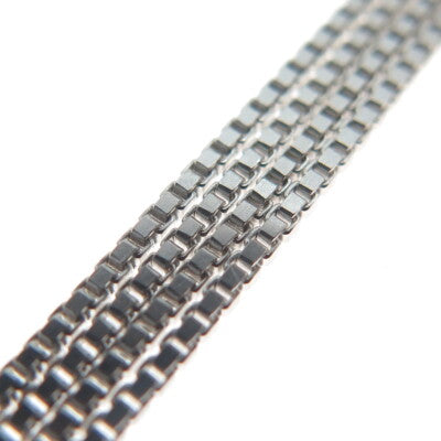 925 Sterling Silver Italy Box Chain Necklace 20"
