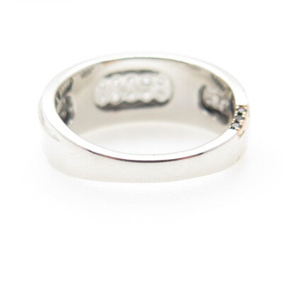 P. NINA 925 Sterling Silver 2-Tone White & Black C Z Ring Size 10