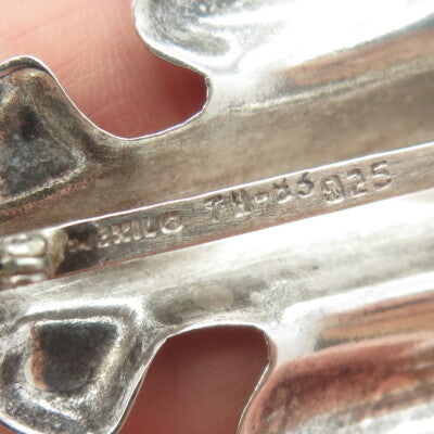 925 Sterling Silver Vintage Mexico Modernist Airplane Oxidized Pin Brooch