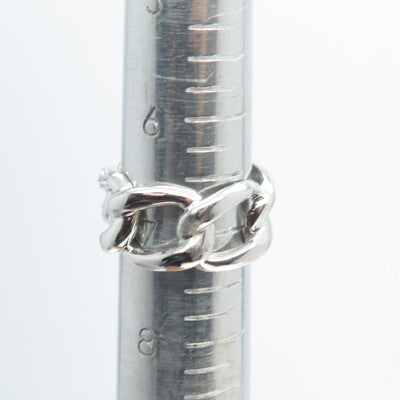 925 Sterling Silver C Z Cuban Chain Band Ring Size 7.25