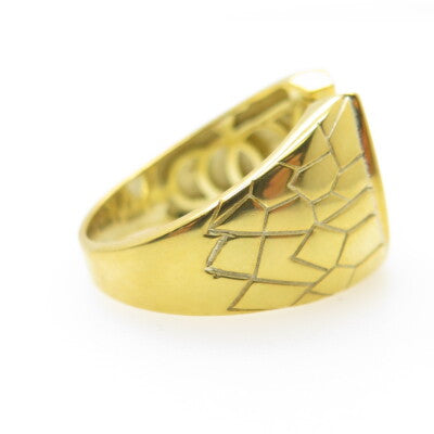 925 Sterling Silver Gold Plated Round-Cut C Z Horseshoe Ring Size 8.75