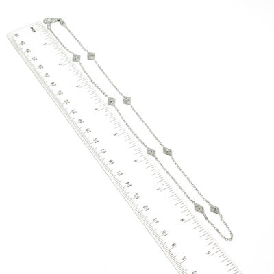 925 Sterling Silver Floral Rhombus By The Yard Chain Necklace 18"