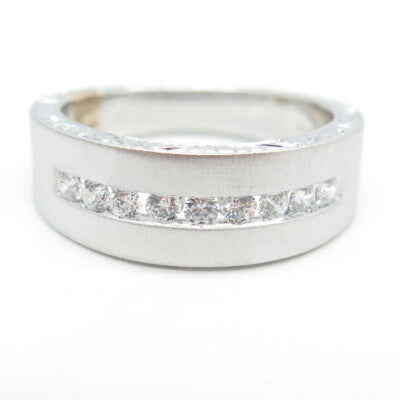 P. NINA 925 Sterling Silver 2-Tone Round-Cut Shaped C Z Ring Size 10