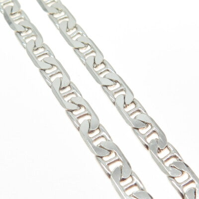 925 Sterling Silver Italy Anchor Mariner Chain Necklace 18"