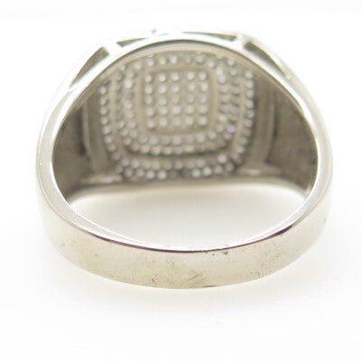 925 Sterling Silver Pave C Z Ring Size 11.5