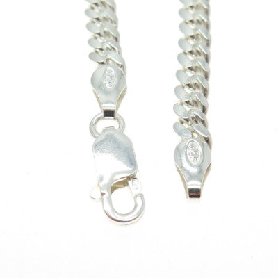 925 Sterling Silver Italy Miami Cuban Link Bracelet 8"