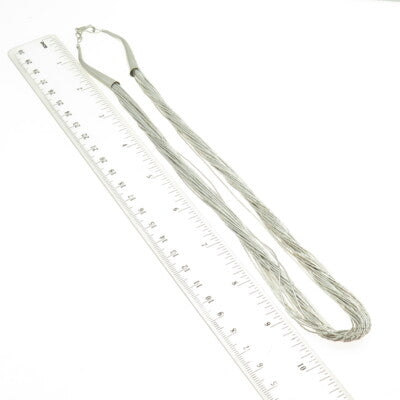 925 Sterling Silver Vintage Southwestern Multi-Strand Liquid Chain Necklace 20"