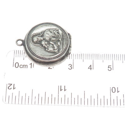 ALPACA Silver-Tone Vintage Mexico Jesus Religious Box