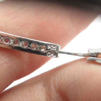 925 Sterling Silver Round-Cut All Around C Z Hoop Earrings