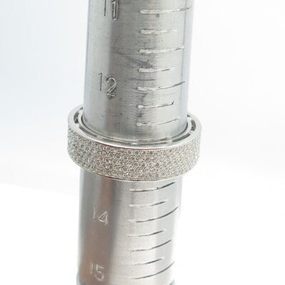 925 Sterling Silver Pave C Z All Around Eternity Band Ring Size 13.5