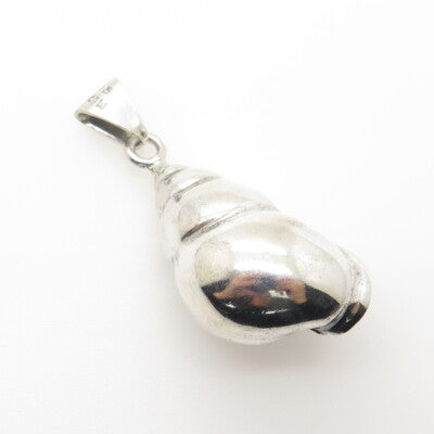 925 Sterling Silver Vintage Mexico Seashell 3D Pendant