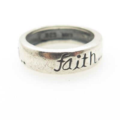 MWS Mark Wasserman Samara 925 Sterling Silver Vintage Faith Band Ring Size 6