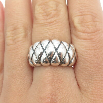 925 Sterling Silver Vintage Puffy Ring Size 7.5