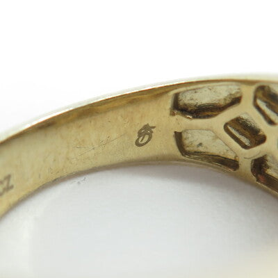 925 Sterling Silver Gold Plated Round-Cut Shaped C Z Ring Size 10.25