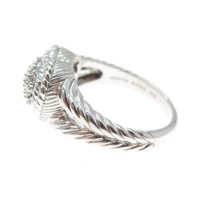 JUDITH RIPKA 925 Sterling Silver Round-Cut C Z Heart Ring Size 11.25
