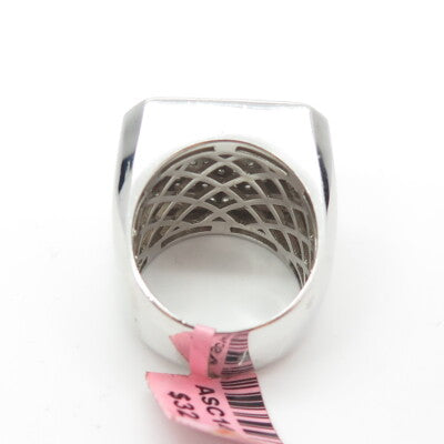 925 Sterling Silver Pave C Z Domed Ring Size 9.25