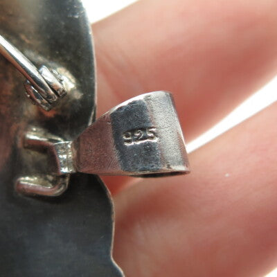 925 Sterling Silver Vintage Parrot Bird Pendant / Pin Brooch