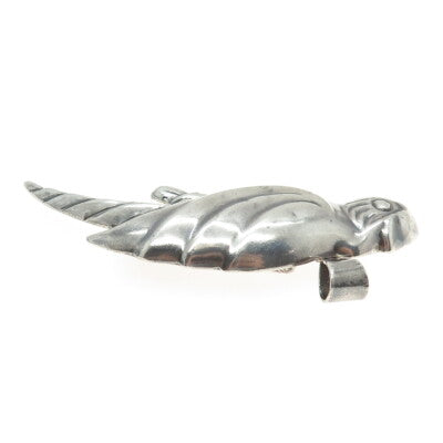 925 Sterling Silver Vintage Parrot Bird Pendant / Pin Brooch