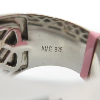 925 Sterling Silver Pave C Z Domed Ring Size 9.25