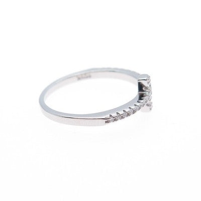 925 Sterling Silver Round-Cut C Z Cross Ring Size 5.75