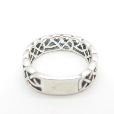 925 Sterling Silver Vintage Celtic Knot Band Ring Size 7.25